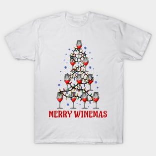 Merry Winemas. Funny Christmas Sweatshirt for Wine Lovers. T-Shirt